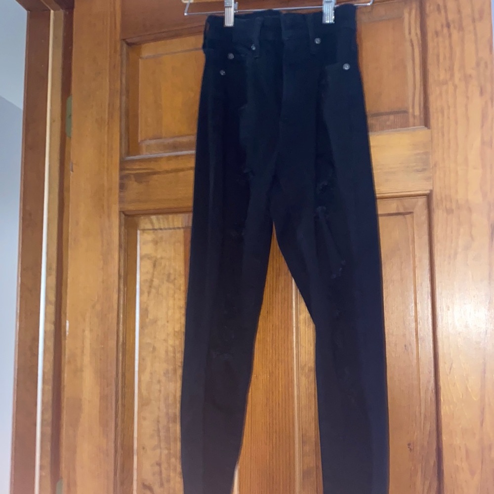 Black Skinny Ripped Jeans